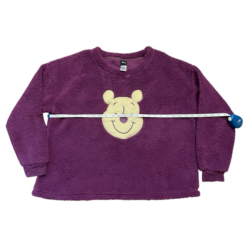 Disney‎ Winnie the Pooh Plush Fleece Pajama Sweatshirt Purple Cozy Lounge Top - Picture 4 of 6